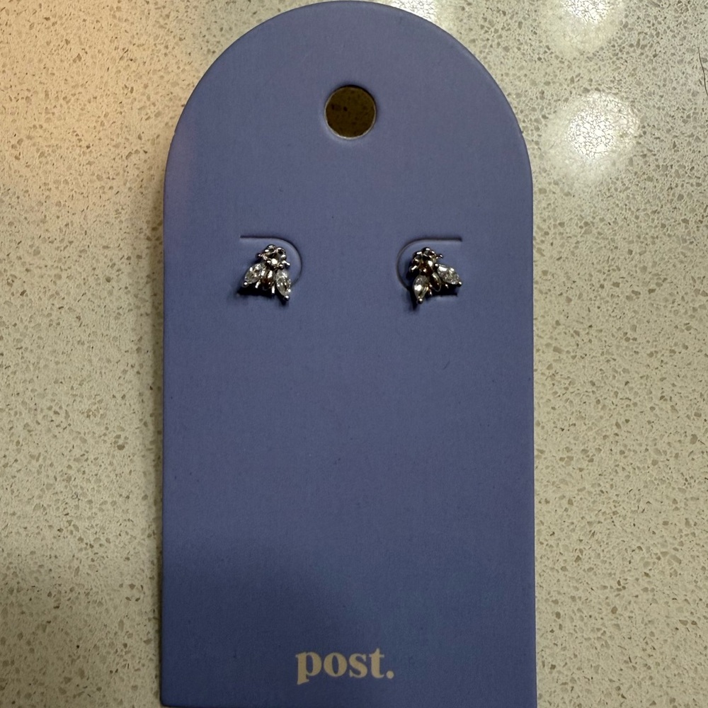 Silver Bee Stud Earrings
